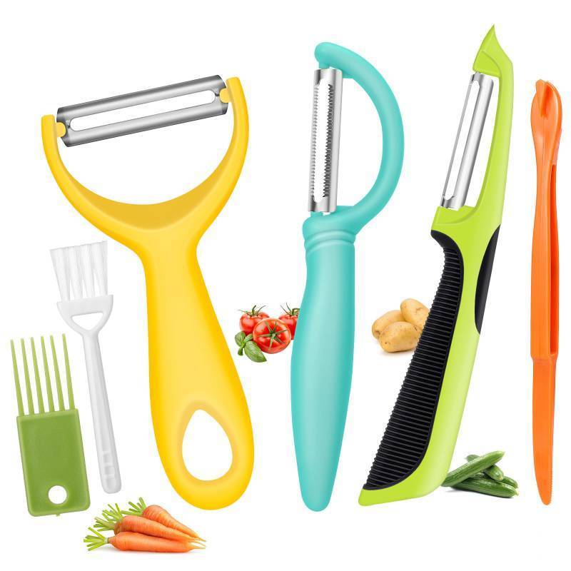 lot 28756 image: Senbowe Upgrade Potato Peeler for Kitchen, 6PCS Stainless Steel Vegetable Peeler, I and Y Veggie Food Peeler for Apple Fruit Carrot Zucchini Cucumber,Good Grip Makes Peeling Very Easy - Retail $6