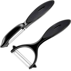 lot 18481 image: Premium Vegetable Peeler Set Ultra Sharp Stainless Steel Blades with Non-Slip Ergonomic Handles for Easy Potato, Fruit & Veggie Peeling (2PCS) - Retail $9