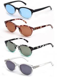 lot 18504 image: OLOMEE Reading Sunglasses Womens Round Readers Sunglasses 1.25 for Small HeadPetite Face Sun Readers Lightweight&Comfortable Fit 4 Pack - Retail $20