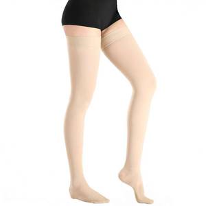 lot 18508 image: BURLWAY Close Toe Thigh High Medical Compression Stockings For Women & Men,20-30 mmHg Thigh High Compression Socks,Firm Graduated Support Hose with Silicone Dot Band-Ideal for Varicose Veins(1 Pair) - Retail $20