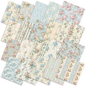 lot 18510 image: HunnmingRe 20 Pcs 10x10 Spring Floral Quilting Fabric Square Watercolor Pink Blue Quiltted Fabric Bundle Flower Stripes Precuts Printed Sewing Material for Spring DIY Craft Patchwork Supplies - Retail $10