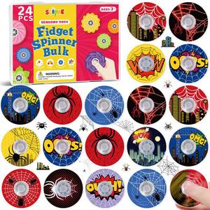 lot 18513 image: SCIONE 24Pack Spider Theme Fidget Spinner Toys for Kids, Hero Theme Birthday Party Favors,Goodie Bags Stuffers,Treasure Box Toy Classroom Prizes,Pinata Stuffers for Boys Movie Fans - Retail $14
