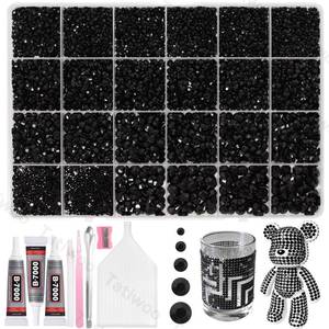 lot 18514 image: 20000Pcs Black Flatback Jelly Resin Rhinestones for Bedazzling, Mix Sizes Crystal Rhinestones Gems, Black Gems Bedazzling for Crafting, Flatback Rhinestone for DIY Face Makeup Crafts Tumblers - Retail $10