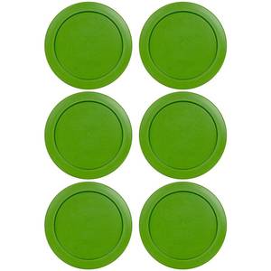 lot 18546 image: Replacement Lids fits Pyrex 4-Cup Glass Food Storage Container Bowls, 6-Inch Plastic Round Lids Covers for Pyrex 7201-PC, Airtight & Leakproof (6-Pack, Green) - Retail $15