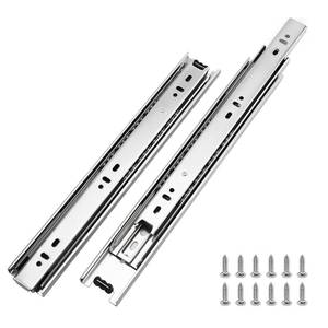lot 18559 image: LONTAN Heavy Duty Full Extension Ball Bearing Drawer Slides 14 Inch 1 Pair Side Mount File Cabinet Rails Dresser Runner Kitchen Cabinet Drawer Glides 100 LB Capacity - Retail $16