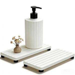 lot 18572 image: Stone Drying Tray, Water Absorbing Stone Tray for Sinks, Neat Diatomite Sink Trays, Fast Drying Kitchen Sponge Hand Soap Holder, Instant Dry Sink Coasters Used for Bathroom Counter -White - Retail $14