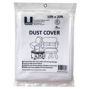 lot 18579 image: Uboxes Furniture Covers protect your furniture with our versatile 10 x 20 dust cover, Clear - Retail $9