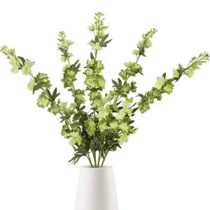 lot 18600 image: IPOPU Sage Green Delphinium Artificial Flowers 5PCS Silk Larkspur Realistic Faux Snapdragon for Vase, Wedding Centerpieces, Home Table Party Decor - Retail $23