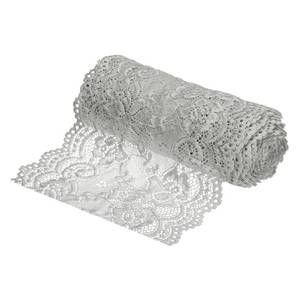 lot 18625 image: MECCANIXITY 6 Inch Wide 5 Yard Lace Ribbon Floral Pattern Light Gray Lace Trim Ribbon for Sewing Making, and DIY Crafts, Gift Wrapping, Bouquets, Wedding Decor - Retail $16