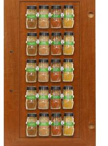 lot 18639 image: Simple Houseware Spice Gripper Clips Strips Cabinet Holder - 4 Strips, Holds 20 Jars, White - Retail $10