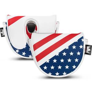 lot 18643 image: Craftsman Golf USA America Center Shaft Mallet Putter Headcover Head Cover Protector Case for L.A.B. Golf OZ.1 MEZZ.1 Magnetic Closure - Retail $22