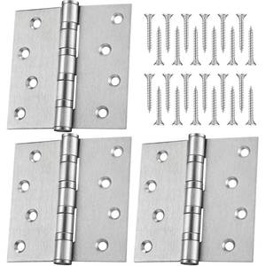 lot 18657 image: Yaocom 3 Pcs 4 Ball Bearing Door Hinges Stainless Steel Heavy Duty Hinges 4 x 4 Inch Exterior Door Hinge (Square Corners,Silver) - Retail $23