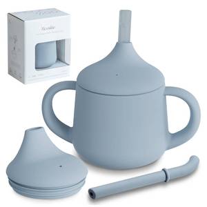 lot 18658 image: Moonkie Silicone Baby Sippy Cups  3 Stages Training Cup Straw Cup for Infants Toddlers and Kid  4 oz 1Pack - Retail $11