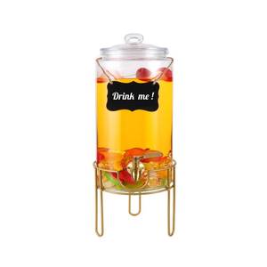 lot 26038 image: Drink Dispensers for Parties 1 Gallon, Bevarage Dispenser with Stand,Glass Drink Dispenser With Stainless Steel Spigot  Marker & Chalkboard, Ideal for Lemonade,Juice, Tea, and Party Drinks - Retail $29
