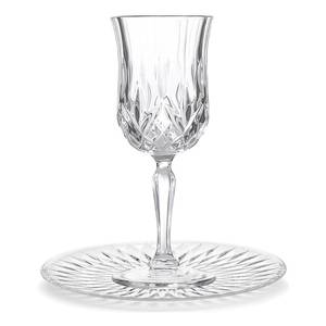 lot 26046 image: LIKEYO Glass Kiddush Cup Shabbat - Modern Glass Kiddush Cup Set with Tray, 2 PCS Elegant Transparent Wine Goblet and Plate Gifts for Shabbat Passover Havdalah - Retail $34