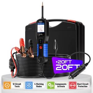 lot 26047 image: VDIAGTOOL V200 Automotive Circuit Tester, Electrical Power Circuit Probe Tester Kit, 12V 24V ShortOpen Breaker Finder, Component AC DC Diode Resistance Relay Fuse Light Test, 2020Ft (Blue) - Retail $90