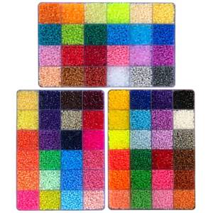 lot 26049 image: ZLLBTMO 39000 Pcs Fuse Beads Kit for Craft Making 72 Colors 2.6mm Mini Small Iron Beads Set for Aduld, with Box, 4 Pegboards, 1 Drawing, 1 Tweezers, 5 Ironing Paper - Retail $21