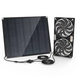 lot 26063 image: Solar Panel Fan, 30W Solar Fan, Solar Panel Fan kit, Solar Exhaust Fan, Suitable for Small Chicken coops, greenhouses, Sheds, pet Houses, Solar Ventilation Fan, Solar Exhaust Fan