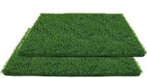lot 26067 image: Artificial Grass for Dogs Pee Tray Fake Grass Mat for Professional Puppy Potty Trainer Replacement Dog Grass Pad for Indoor and Outdoor (25.5x19.5 Inch(Pack of 2)) - Retail $27
