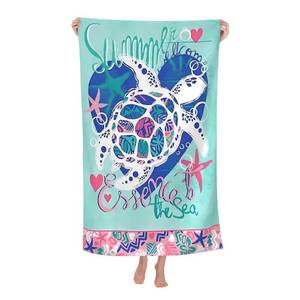lot 26070 image: LMKLOP Cute Sea Turtle Beach Towel for MenAdults, Personalized Microfiber Beach Towels Bulk, Quick Dry Beach Towel for Pool, Lightweight Bath Towels Oversized Clearance 30x 60 - Retail $10