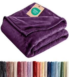 lot 26075 image: Ultra Soft Fleece Blanket Throw Size - Flannel Fleece Luxury Throw Blanket - Lightweight for Couch Bed Chair - Thick, Warm and Breathable - All Season Cozy Anti-Static Microplush Bedding, Purple - Retail $20