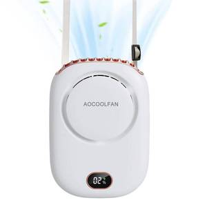lot 26102 image: AOCOOLFAN Portable Neck Fan, Mini Small Personal Handheld Fan USB Rechargeable 3 Speed for Girls Boys Woman Eyelash Travel Home Office Outdoor (White) - Retail $13
