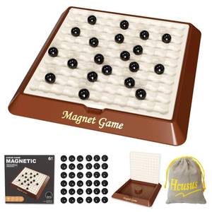lot 26122 image: Magnet Game, Board Games for Kids 8-12, Family Games for Kids and Adults, Magnetic Game Chess with Storage Board for Family Game Night, 2-4 Players - Retail $19