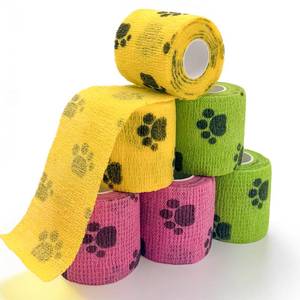 lot 26127 image: AVINLI 6 Rolls Vet Wrap Cohesive Bandage, Self Adhesive Non-Woven Pet First Aid Tape for Dogs, Cats, Horses, Wound Care, Sticks Only to Itself, Safe & Comfortable, 2 Inch x 5 Yards - Retail $5