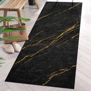 lot 26147 image: ArtSocket Area Rug Marble Black Gold Entry Runner Rug 2 x 6 Non-Slip Washable Indoor Door Mat Carpet for Bedroom Kitchen Entryway Laundry Living Home Decor - Retail $30