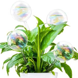 lot 26163 image: Pynqdfu 4 Pcs Plant Watering Globes,Rainbow Gradient Glass Watering Devices,Self Watering Planter Insert Plant Accessories for Indoor,Outdoor,Flowerpot,Hanging Plants,Home Garden,8.7 Lx2.8 D - Retail $12