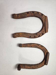 lot 93 image: Lot of 2 Cast Iron Horse Shoes