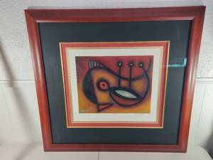 lot 103 image: Osbourn Soul Shaker Signed & Dated Abstract Bird Art Print Framed