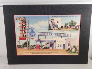 lot 124 image: Pueblo Court Motor Court Route 66 Amarillo Texas Matted Postcard Print