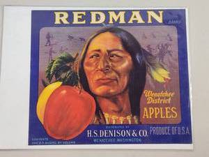lot 130 image: Redman Brand Apple Crate Label - H.S. Denison & Co. Wenatchee Washington