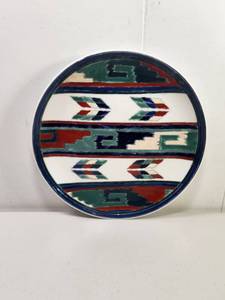 lot 145 image: China Trader Decorative Porcelain Plate with Southwest Geometric Pattern
