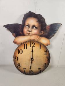 lot 152 image: Cherub Angel Wall Clock
