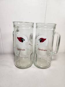lot 188 image: Arizona Cardinals NFL Glass Beer Mugs Set of 2