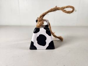 lot 191 image: Cow Print Metal Cowbell with Jute Rope