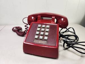 lot 219 image: Western Electric 2500 DMG Red Touch-Tone Desk Telephone