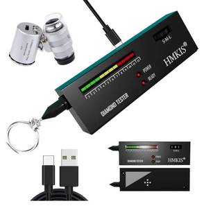 lot 37795 image: Diamond Tester Pen, Professional Jewelry Diamond Tester with 60X Jewelry Loupe Magnifier, Diamond Selector for Novice and Expert (Non-Rechargeable) - Retail $17