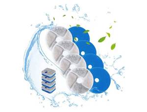 lot 37798 image: Cat Water Fountain Filters, 4 Packs Replacement Filters for Automatic Pet Fountain, 4.13inch Filters For Cat Water Fountain - Retail $13