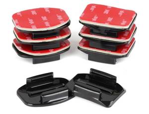 lot 37812 image: Helmet Adhesive Sticky Mounts, Flat  Curved 3M Adhesive Mounts Compatible with GoPro Hero 1312111098765 AKASO Campark DJI Osmo Action 43 and Other Action Cameras (8 Pack) - Retail $7