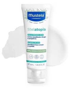lot 37837 image: Mustela Stelatopia Eczema-Prone Skin Emollient Baby Face Cream - Face Moisturizer with Natural Avocado & Sunflower Oil - Fragrance-Free - 1.35 Fl Oz (Pack of 1) - Retail $17