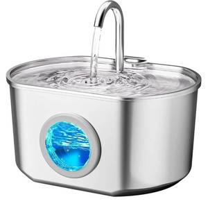 lot 37842 image: Cat Water Fountain Stainless Steel 73oz2.2L Cat Fountain for Drinking- Pet Water Fountain Inside - Automatic Dog Watering Dispenser Bowl - Pet Feeding & Watering Supplies - Retail $20