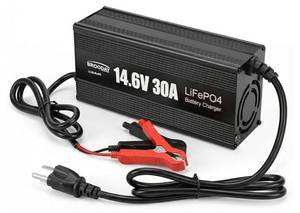 12V 30A LiFePO4 Battery Charger, 14.6V Lithium Battery Charger, Fast Charging, Over-Current and Over-Voltage Protection for 12V Lithium Iron Phosphate Batteries - Retail: $63