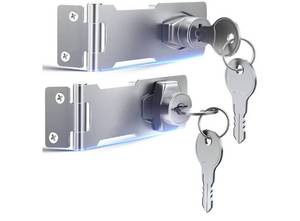 lot 37854 image: 3 Inch Zinc Alloy Chrome Finish Cabinet Lock with Key - Retail $17