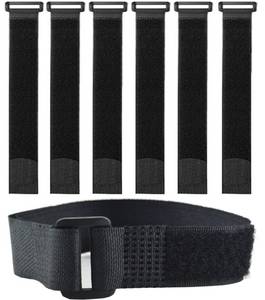 lot 37860 image: 6 Pack (32 x 2 Inch) Reusable Fastening Cable Straps, Adjustable Multi-Purpose Hook and Loop Straps Nylon Cable Ties for Wire Cable Management Home Office Garage Outdoor Organization - Retail $10