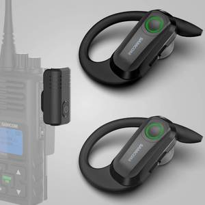 SAMCOM BTEAR -02 Wireless Radio Earpiece with 2 Pin K Head Dongle, Wireless Headset with Mic PTT for FPCN10A/FPCN30A Walkie Talkie (Radios Not Included) - Retail: $100