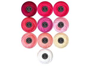 lot 37881 image: Soft 10 Pearl Cotton Crochet Thread in Balls,Size 3 Rainbow Classic Colors Crochet Thread for Crochet Hardanger Cross Stitch Needlepoint Hand Embroidery (Red) - Retail $19