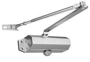 lot 37882 image: Door Closers Commercial Heavy Duty Automatic Door Closer Residential Grade 3 Spring Hydraulic Door Closer, 6.88 x 1.5 Small, Silver - Retail $25